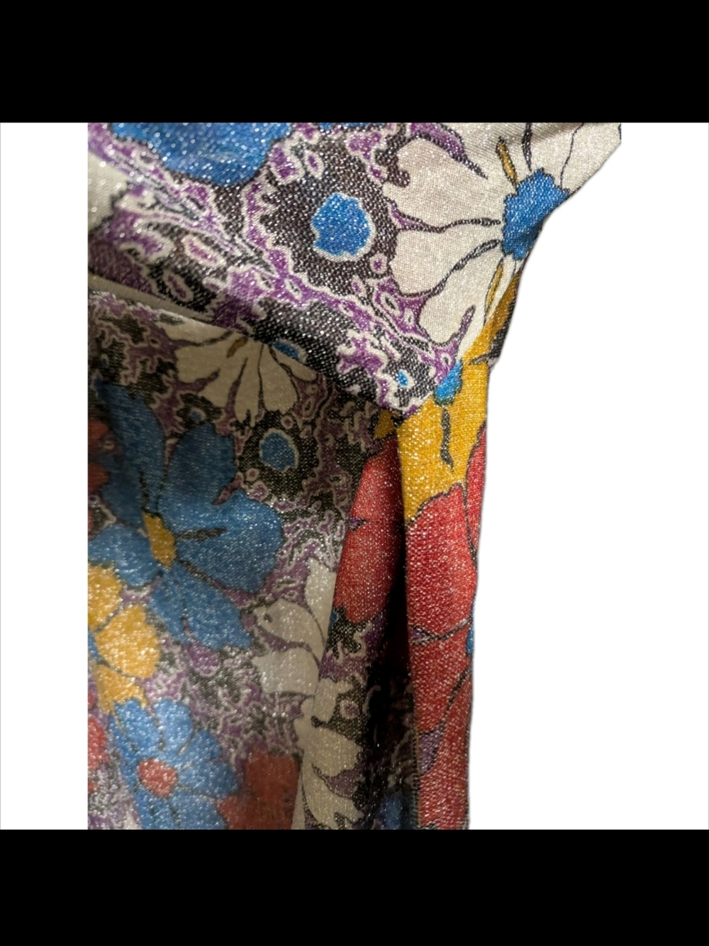 Lee Multicolor Floral Long Sleeve Midi Dress - Blue, Yellow, Cream, Red - Picture 4 of 10